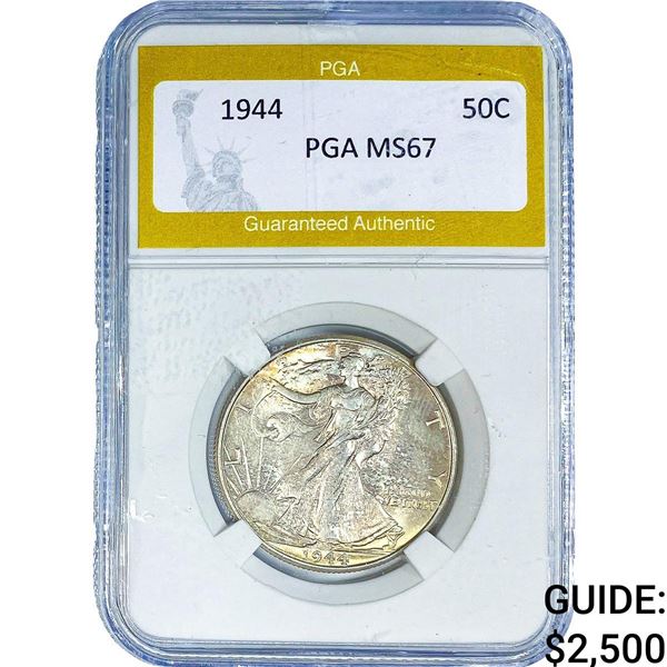 1944 Walking Liberty Half Dollar PGA MS67