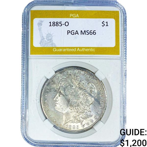 1885-O Morgan Silver Dollar PGA MS66