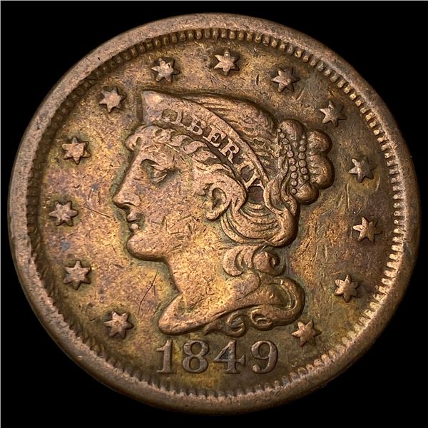 1849 Braided Hair Large Cent NEARLY  UNCIRCULATED