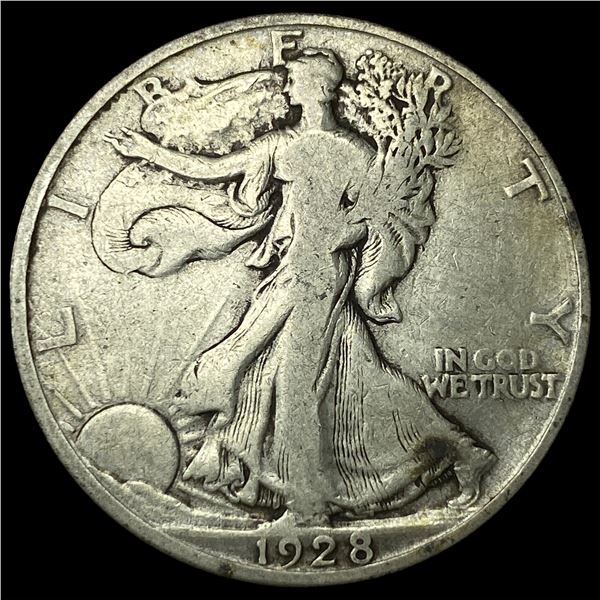 1928-S Silver Walking Liberty Half Dollar  LIGHTLY CIRCULATED