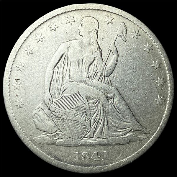 1841-O Silver Seated Liberty Half Dollar  NEARLY UNCIRCULATED