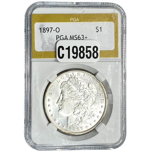 1897-O Morgan Silver Dollar PGA MS63+