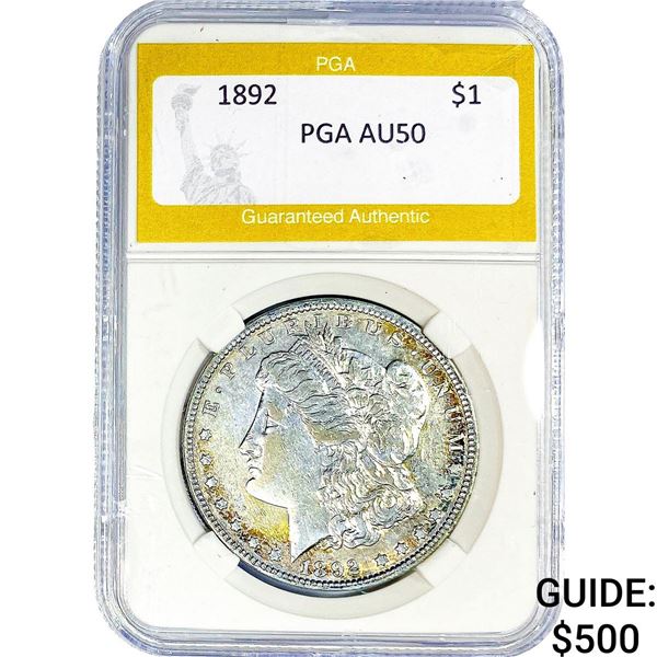 1892 Morgan Silver Dollar PGA AU50