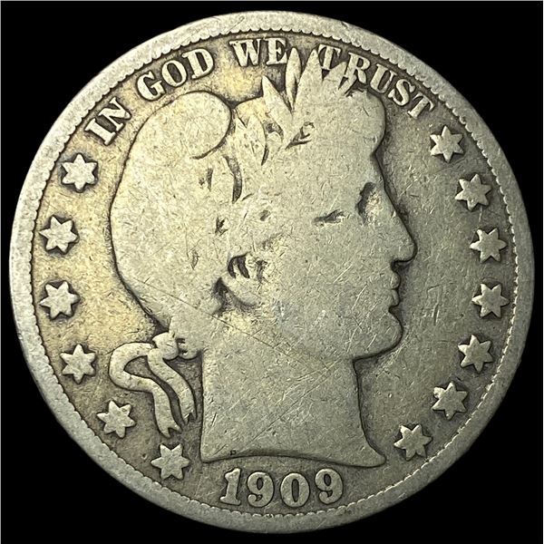 1909-O Silver Barber Half Dollar NEARLY  UNCIRCULATED