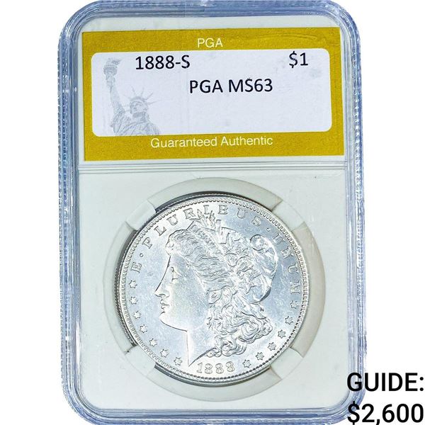 1888-S Morgan Silver Dollar PGA MS63