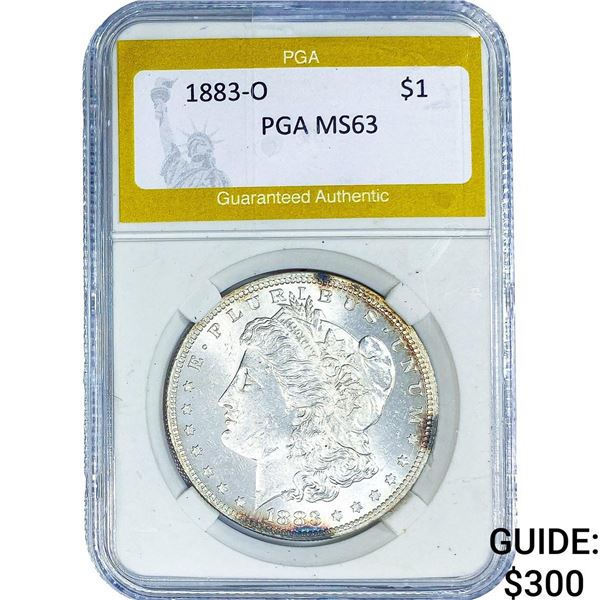 1883-O Morgan Silver Dollar PGA MS63