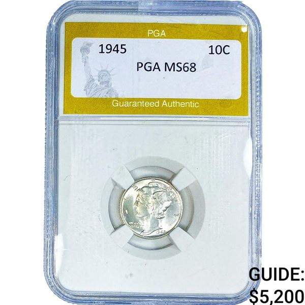 1945 Mercury Silver Dime PGA MS68
