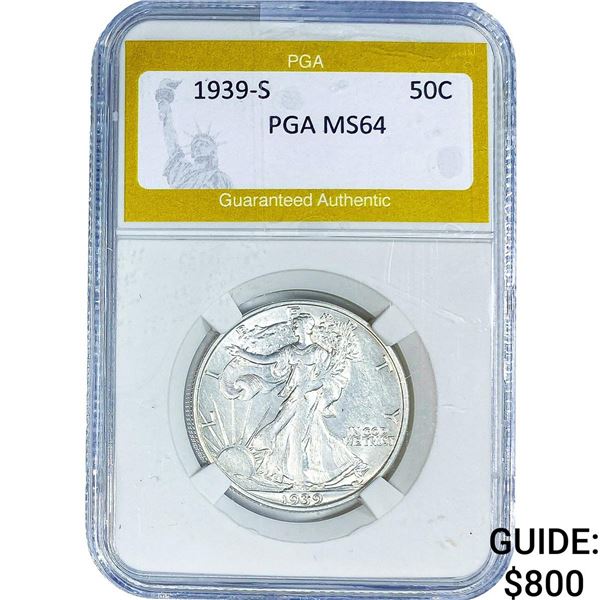 1939-S Walking Liberty Half Dollar PGA MS64