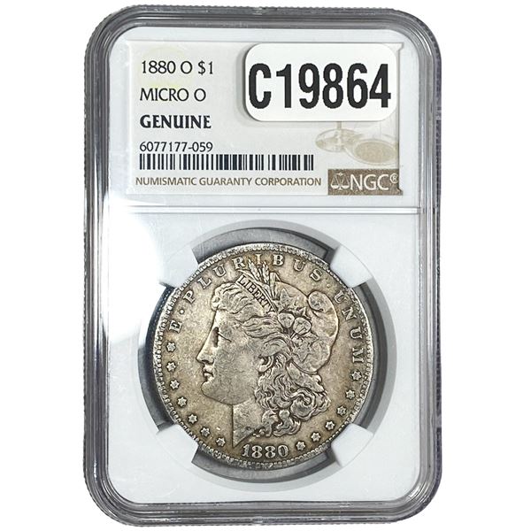 1880-O Morgan Silver Dollar NGC GenuineMicro  O