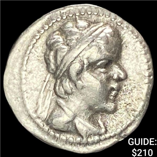 Bactria Eucratides I 170-145 Silver Obol  CHOICE AU