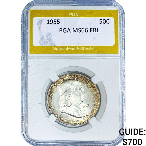 1955 Franklin Half Dollar PGA MS66 FBL