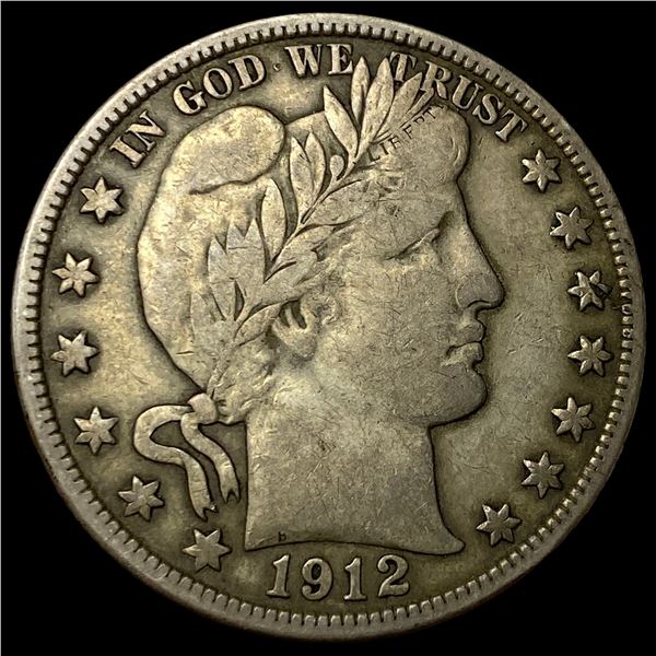1912-D Silver Barber Half Dollar LIGHTLY   CIRCULATED