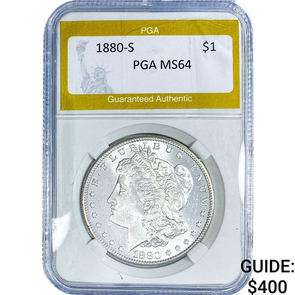 1880-S Morgan Silver Dollar PGA MS64