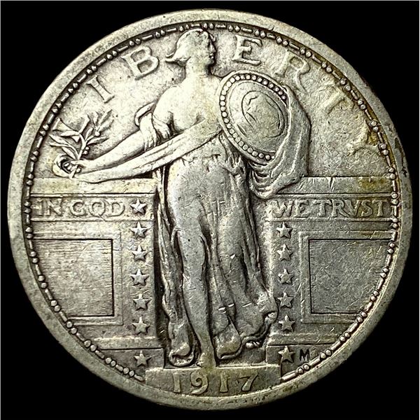 1917 Type 1 Standing Liberty Quarter NEARLY   UNCIRCULATED