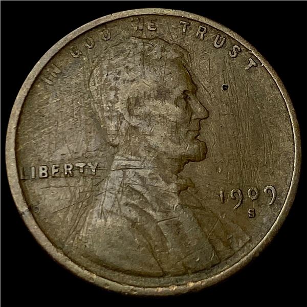 1909-S Lincoln Wheat Cent LIGHTLY CIRCULATED