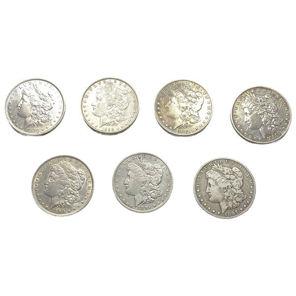 [7 Coins] 1880-1898 Roll of Silver Morgan $1s