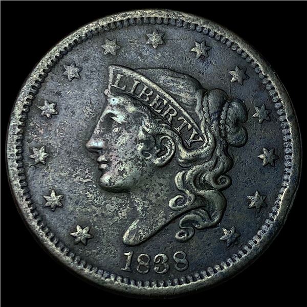 1838 Coronet Head Large Cent NEARLY   UNCIRCULATED