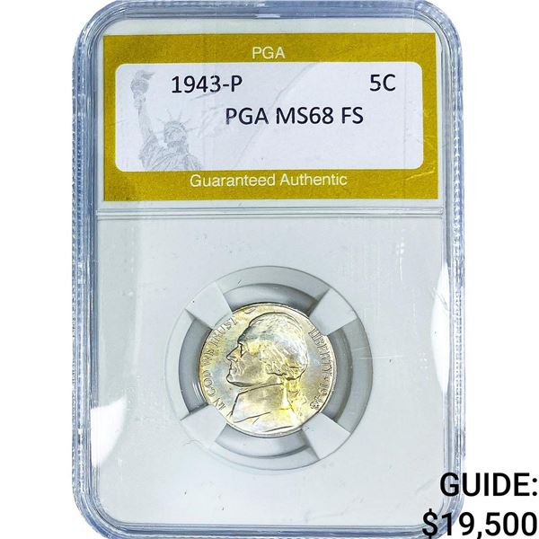 1943-P Jefferson Nickel PGA MS68 FS