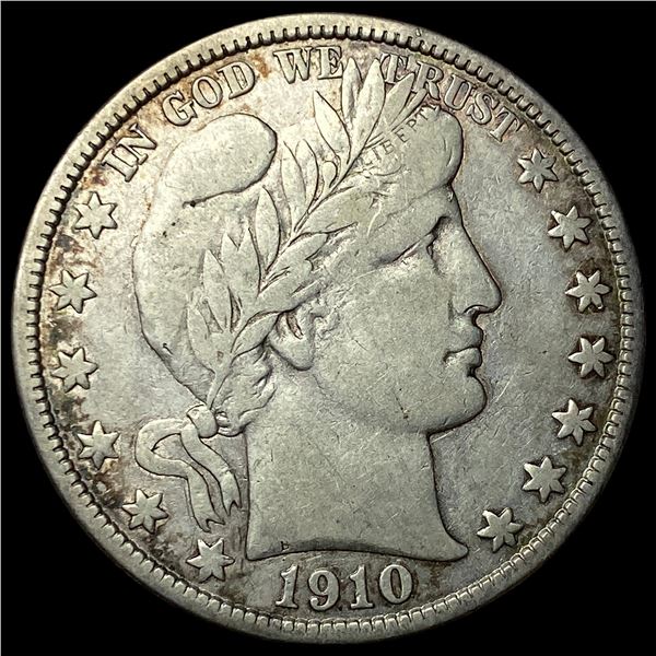 1910-S Silver Barber Half Dollar LIGHTLY   CIRCULATED