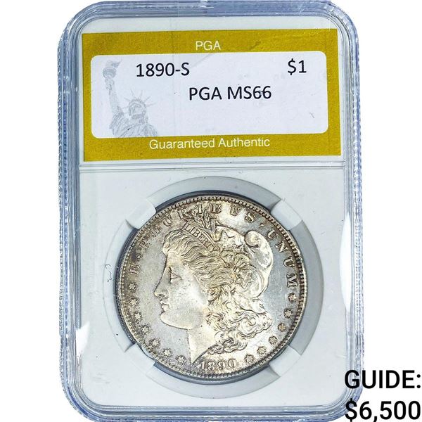 1890-S Morgan Silver Dollar PGA MS66