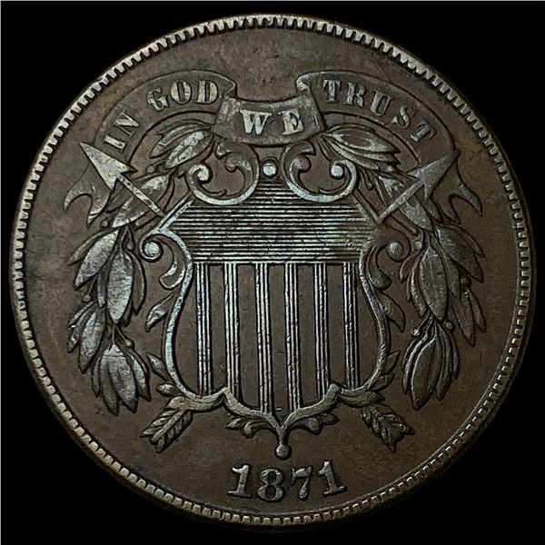 1871 Bronze Two-Cent Piece CLOSELY   UNCIRCULATED