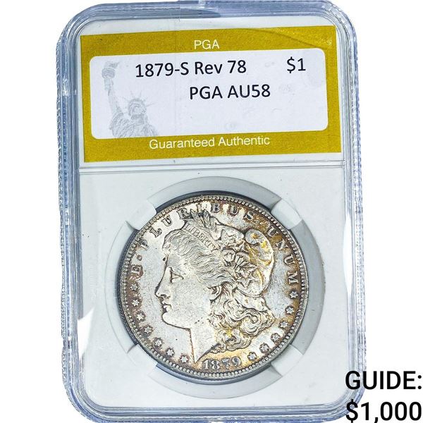 1879-S Rev 78 Morgan Silver Dollar PGA AU58