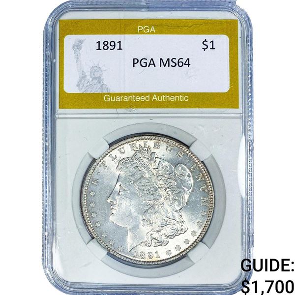 1891 Morgan Silver Dollar PGA MS64