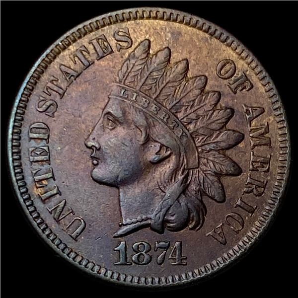 1874 Indian Head Cent CHOICE AU