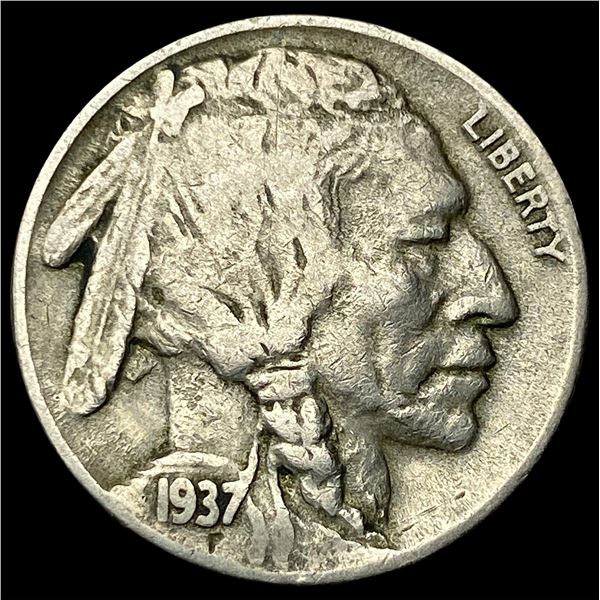 1937-D 3 Leg Buffalo Nickel NEARLY   UNCIRCULATED