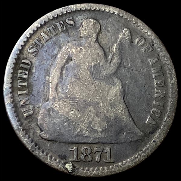 1871 Silver Half Dime NICELY CIRCULATED