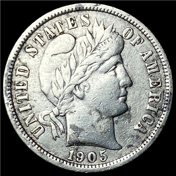 1905-O Silver Barber Dime NEARLY UNCIRCULATED