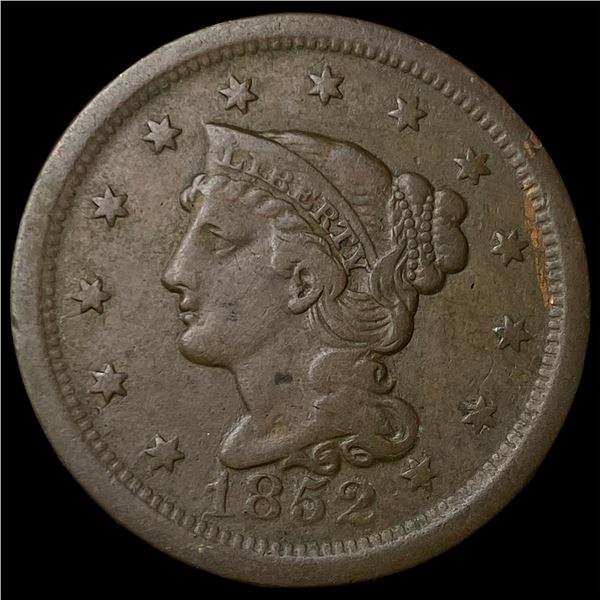 1852 Braided Hair Large Cent NEARLY  UNCIRCULATED