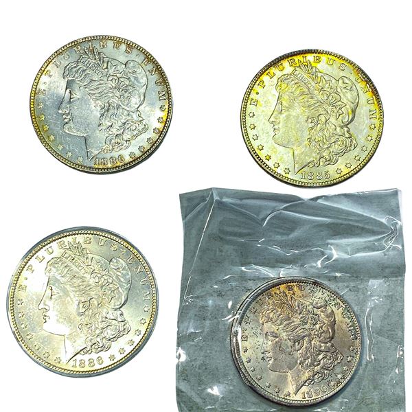[4 Coins] 1885-1896 Morgan Silver Dollar
