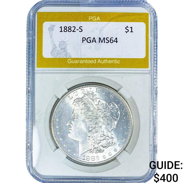 1882-S Morgan Silver Dollar PGA MS64