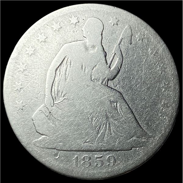 1859-O Silver Seated Liberty Half Dollar  NICELY CIRCULATED
