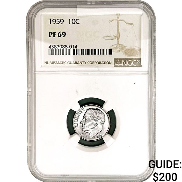 1959 Roosevelt Dime NGC PF69