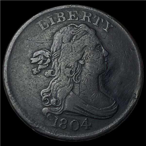 1804 Draped Half Cent NEARLY UNCIRCULATED