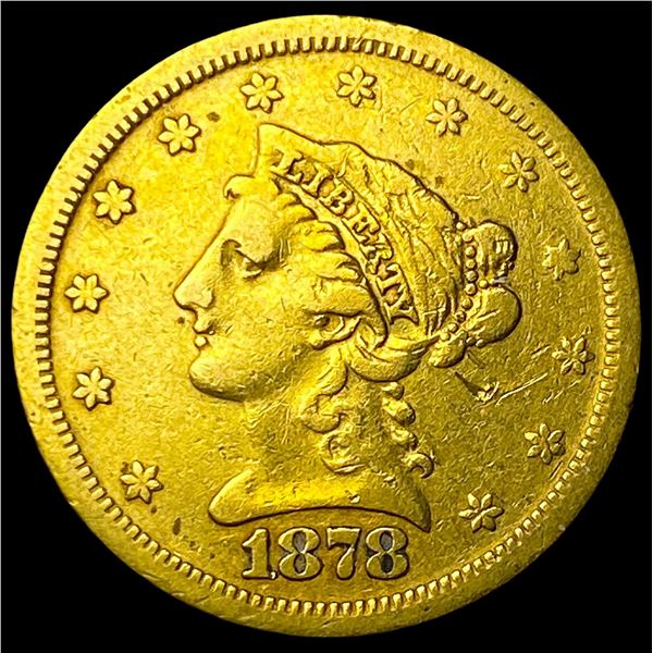 1878-S $2.50 Liberty Head Quarter Eagle  CLOSELY UNCIRCULATED