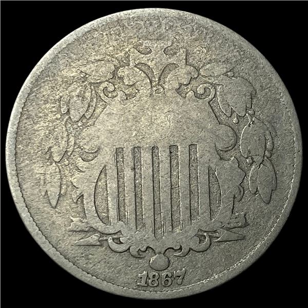 1867 Shield Nickel LIGHTLY CIRCULATED