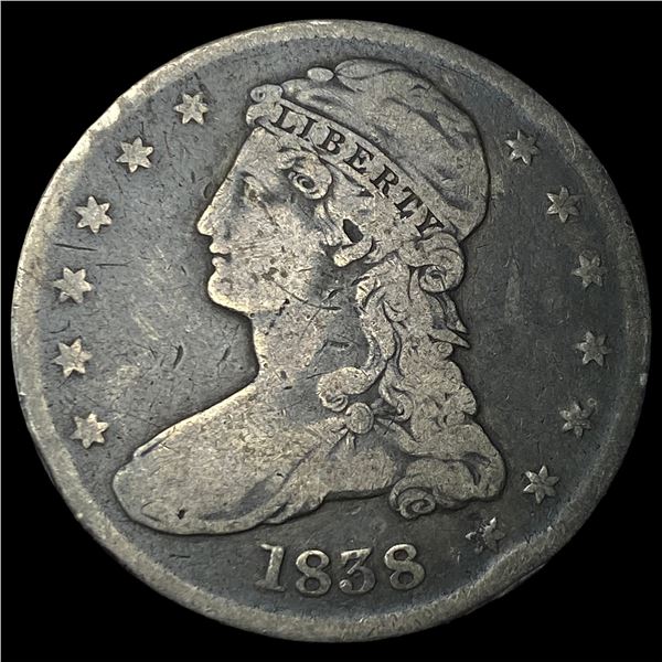 1838 Capped Bust Half Dollar LIGHTLY  CIRCULATED
