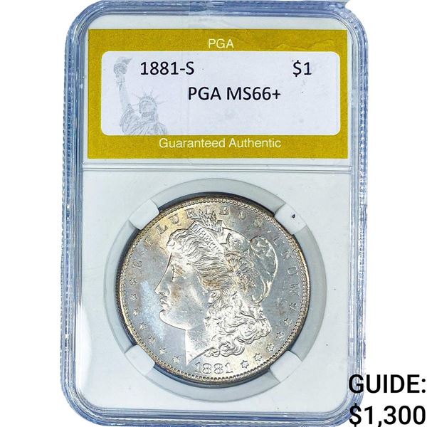1881-S Morgan Silver Dollar PGA MS66+