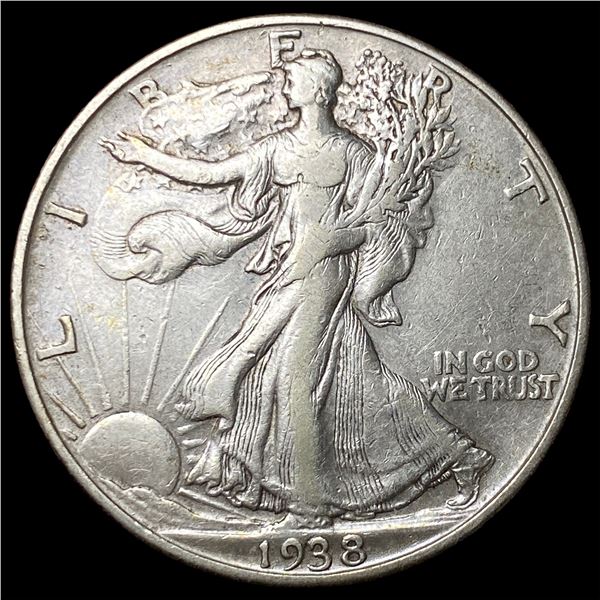 1938-D Silver Walking Liberty Half Dollar  NEARLY UNCIRCULATED