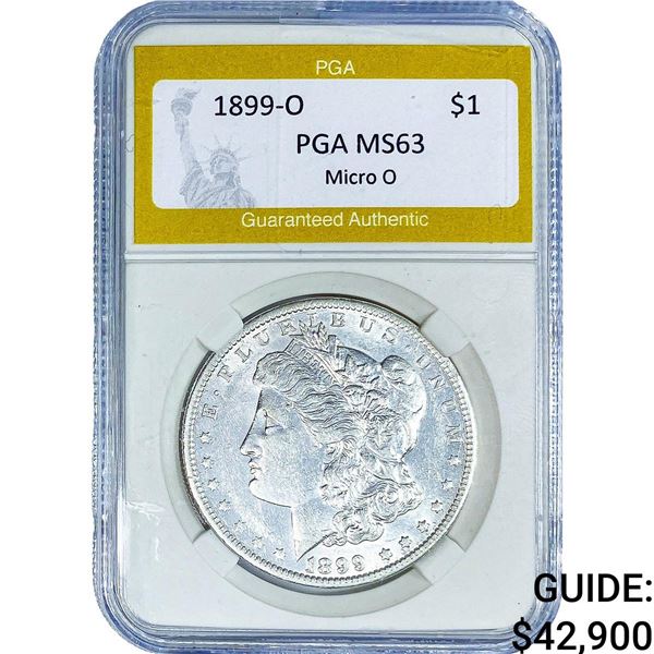 1899-O Morgan Silver Dollar PGA MS63 Micro O