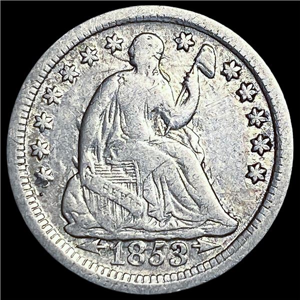 1853 Arrows Seated Liberty Half Dime NEARLY  UNCIRCULATED