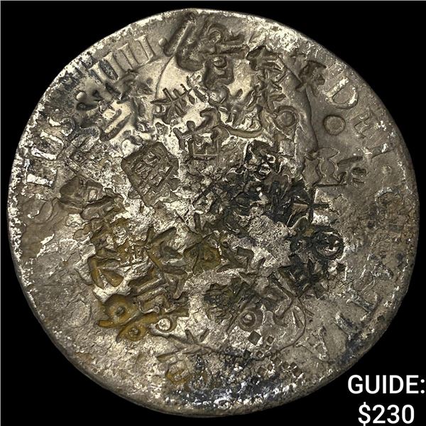 Colonial Spain Silver 8 Reales Punchmarked  NEARLY UNCIRCULATED