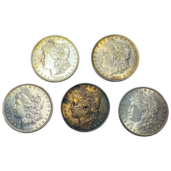 [5 Coins] 1880-1890 Morgan Silver Dollar