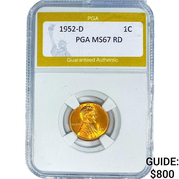 1952-D Wheat Cent PGA MS67 RD