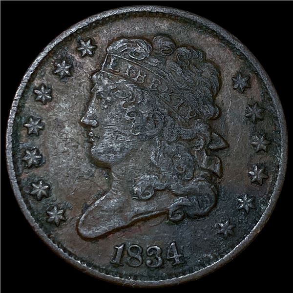 1834 Classic Head Half Cent NEARLY  UNCIRCULATED