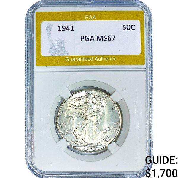 1941 Walking Liberty Half Dollar PGA MS67