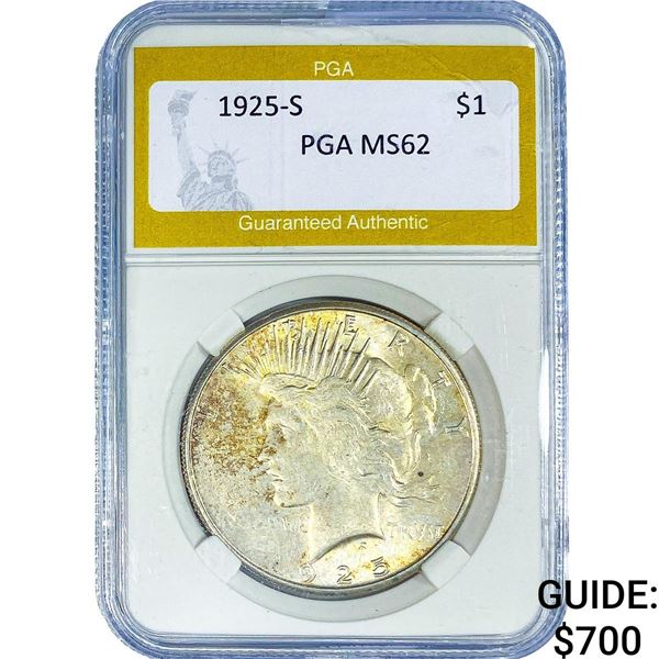 1925-S Silver Peace Dollar PGA MS62